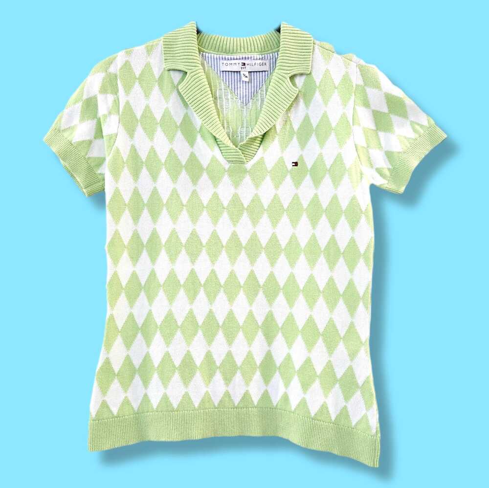 Vintage Y2K Tommy Hilfiger Golf knit top, preppy style, size S